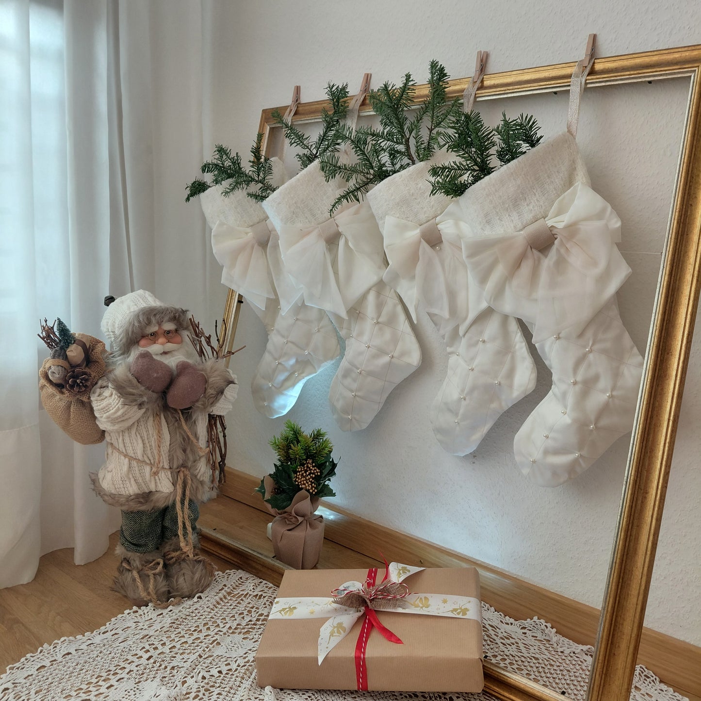 White Christmas Stocking