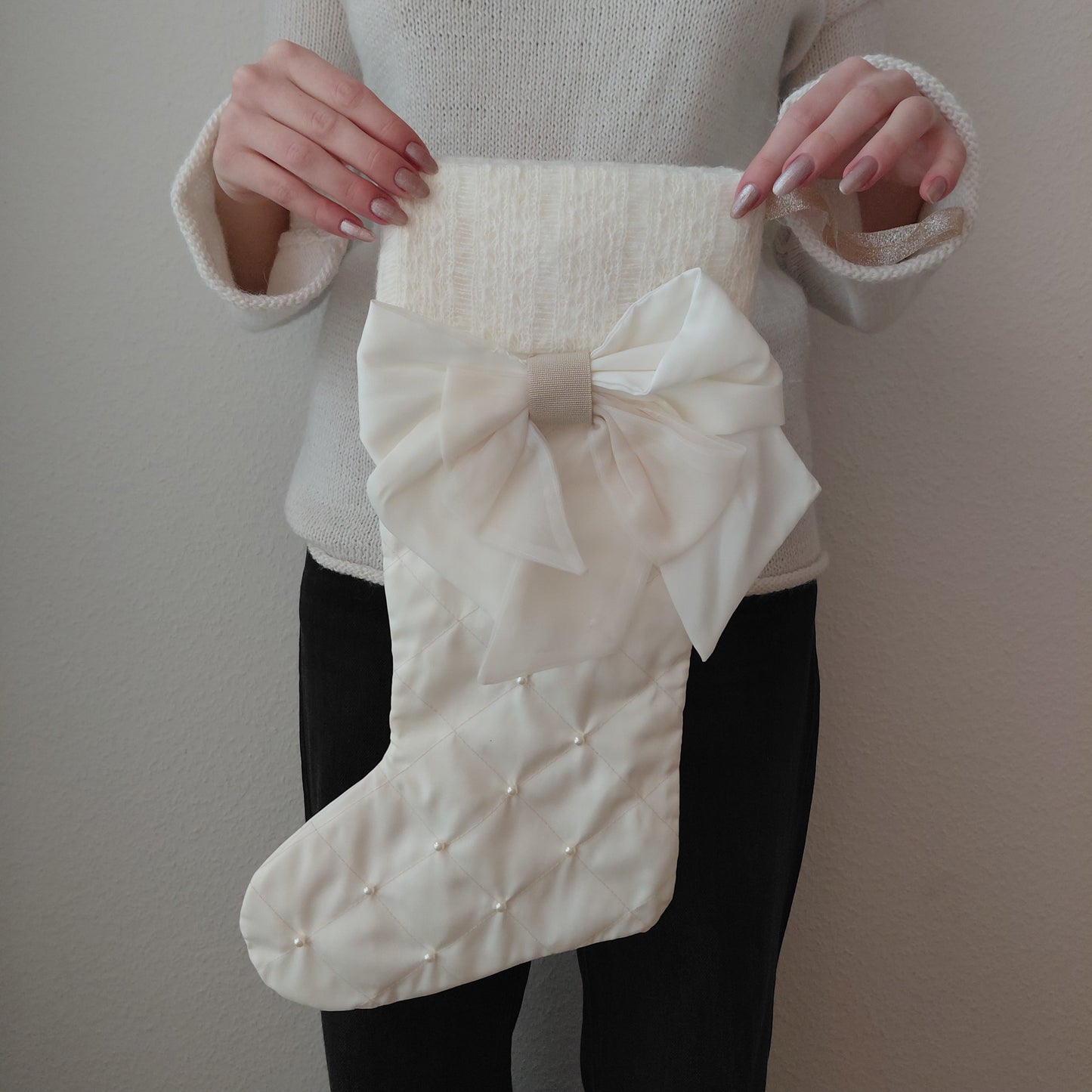 White Christmas Stocking