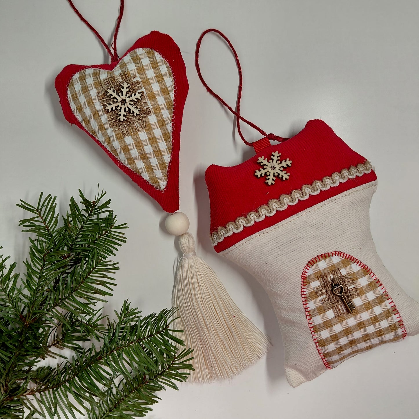 Two Christmas ornaments