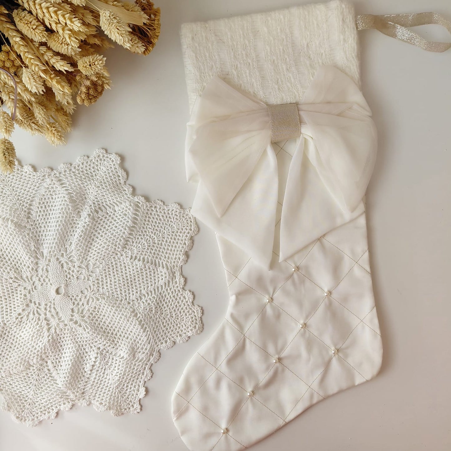 White Christmas Stocking