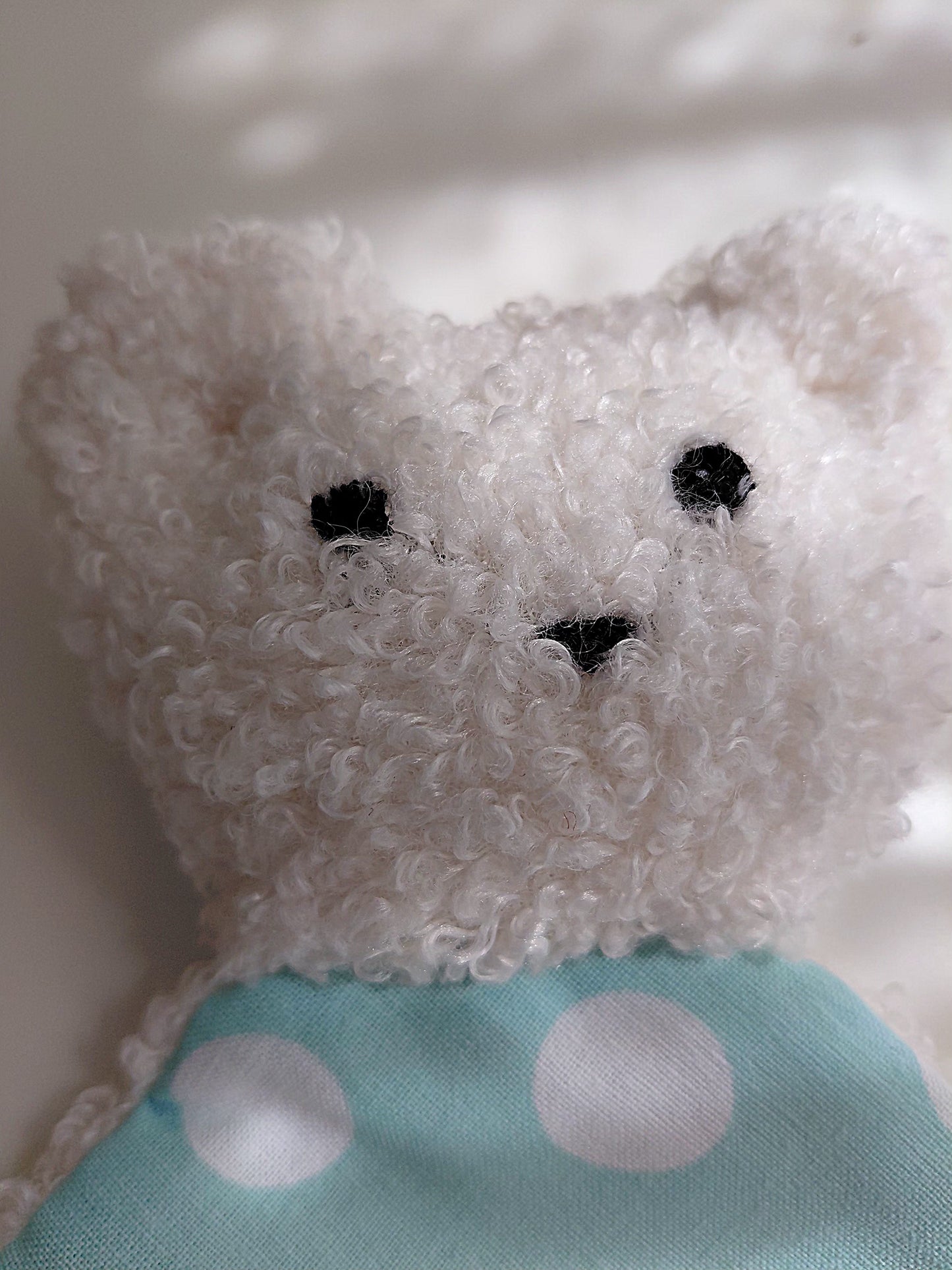 Soft Baby Comforter (Yves bear - White mint color)
