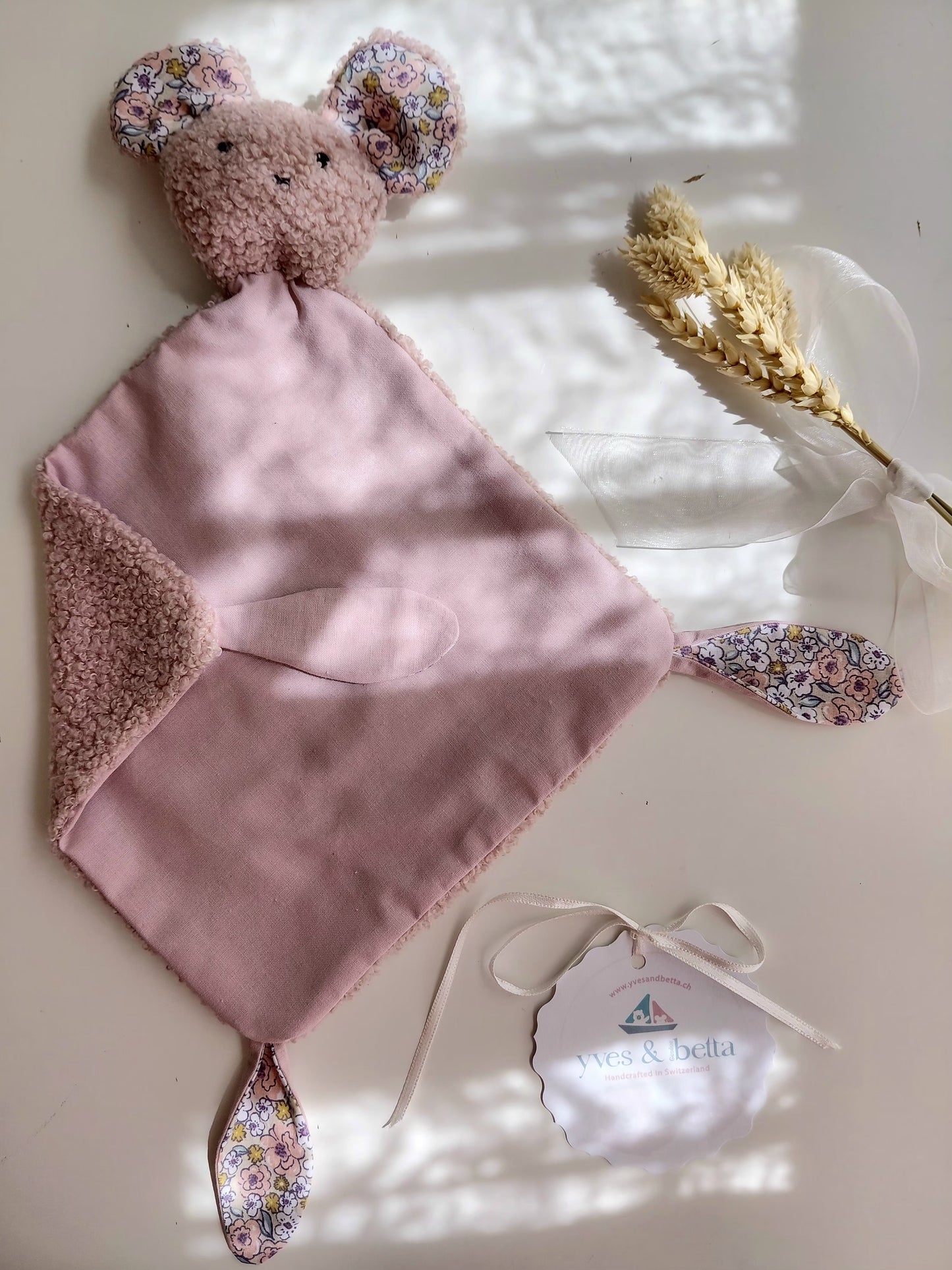 Soft Baby Comforter (Betta Mouse - Old Rose color)