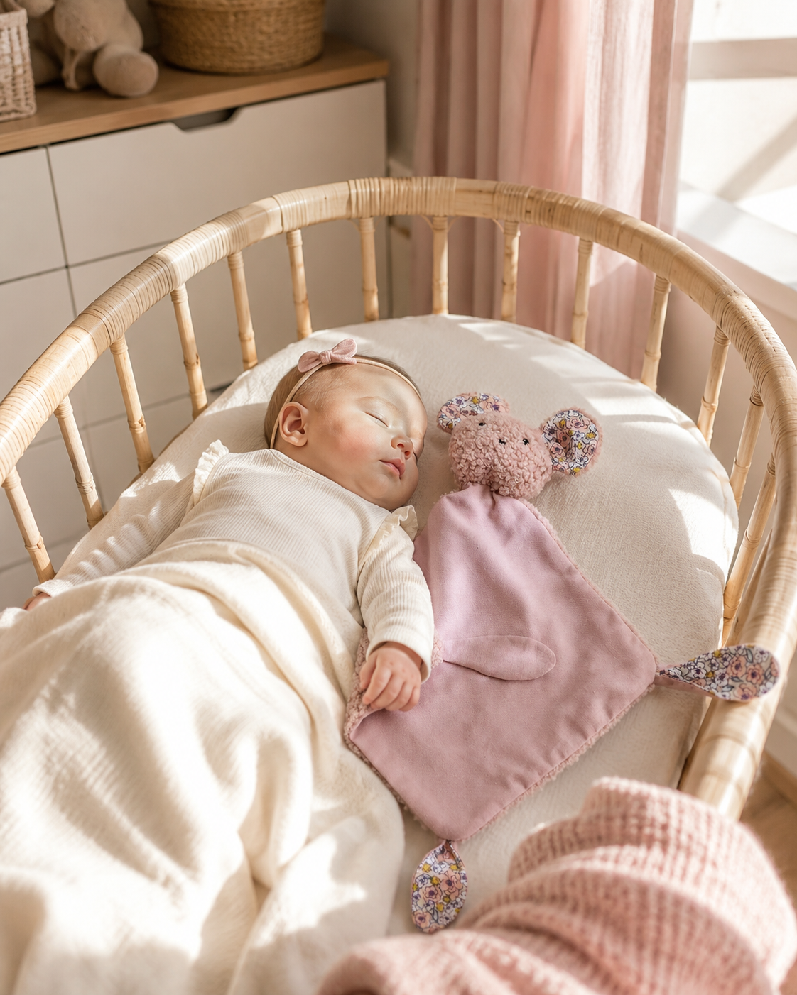 Soft Baby Comforter (Betta Mouse - Old Rose color)